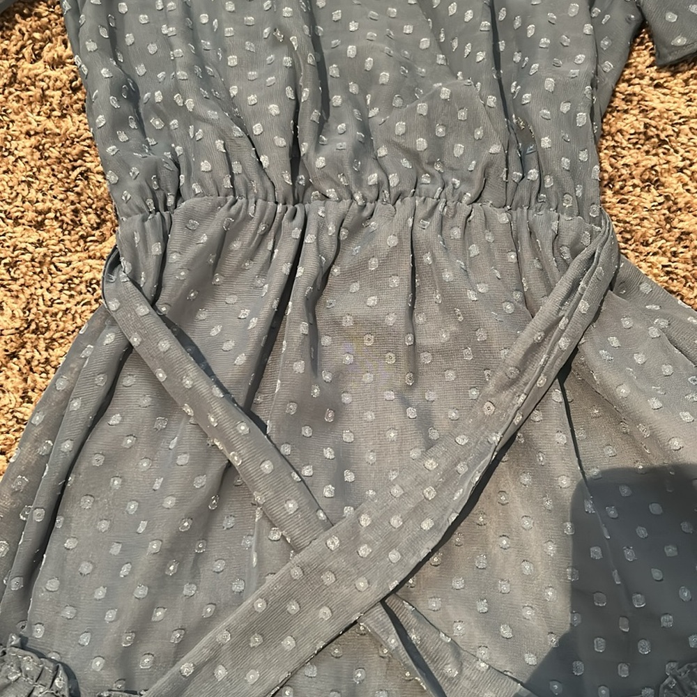 Blue Floral Pattern Dress - Picture 3 of 4